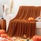 51x67 Rust Chenille Cable Knit Throw Blanket Soft Warm Boho Decor for Couch Bed